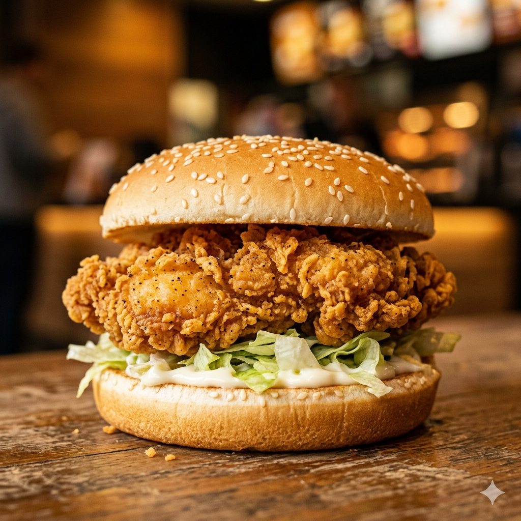 Crispy chicken burger