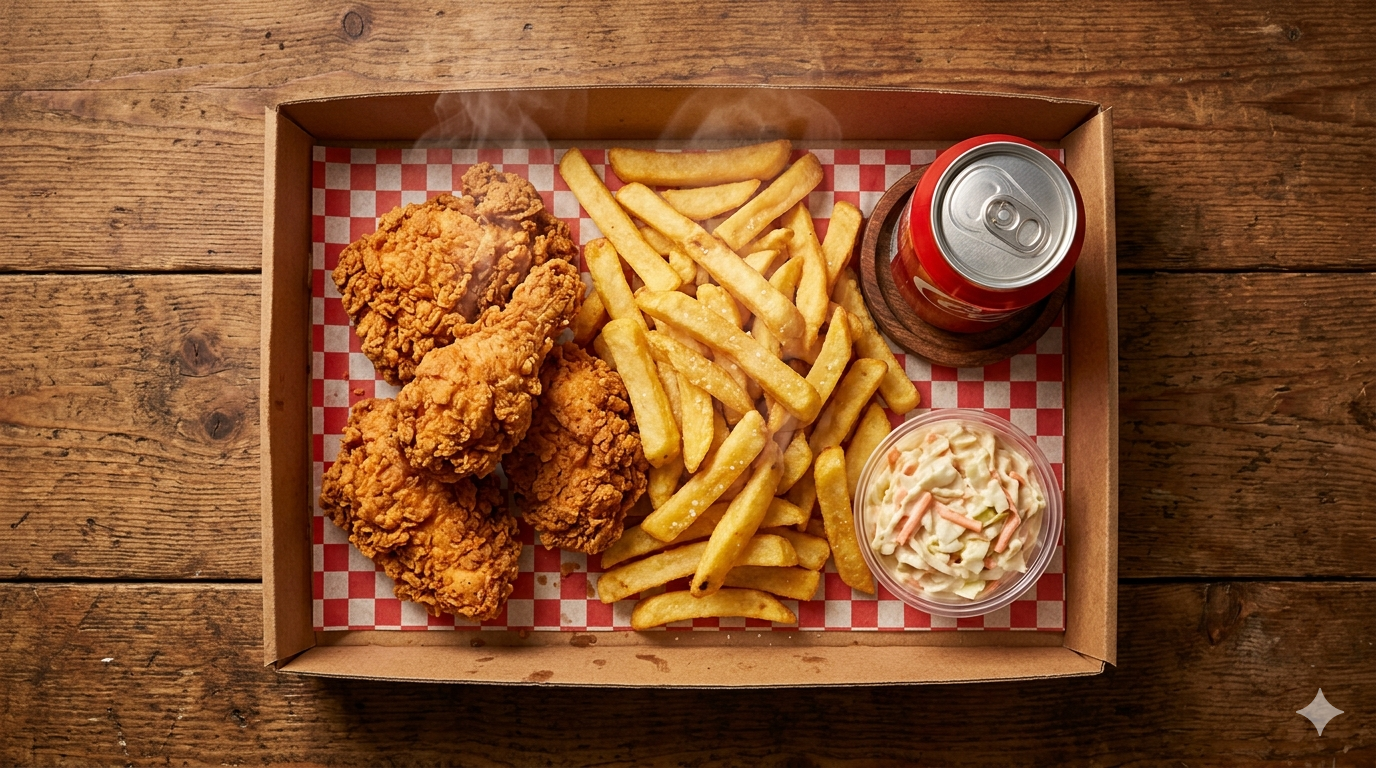 Chick King menu board with full selection
